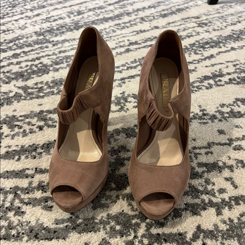 Mauve Prada Peep Toe